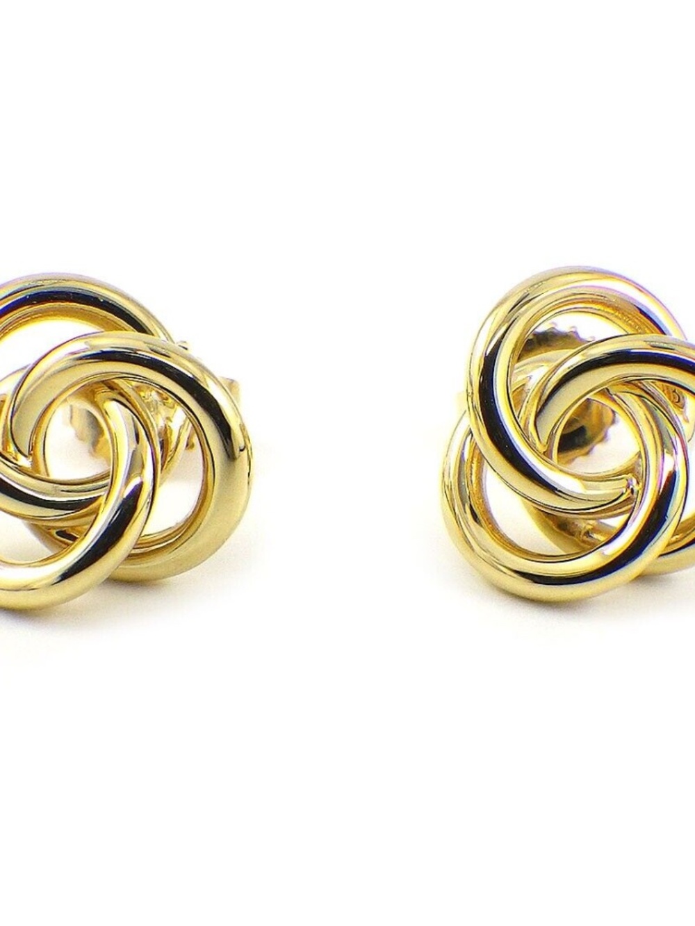 Tiffany & Co. 18K Yellow Gold Trefoil Love Knot Stud Earrings